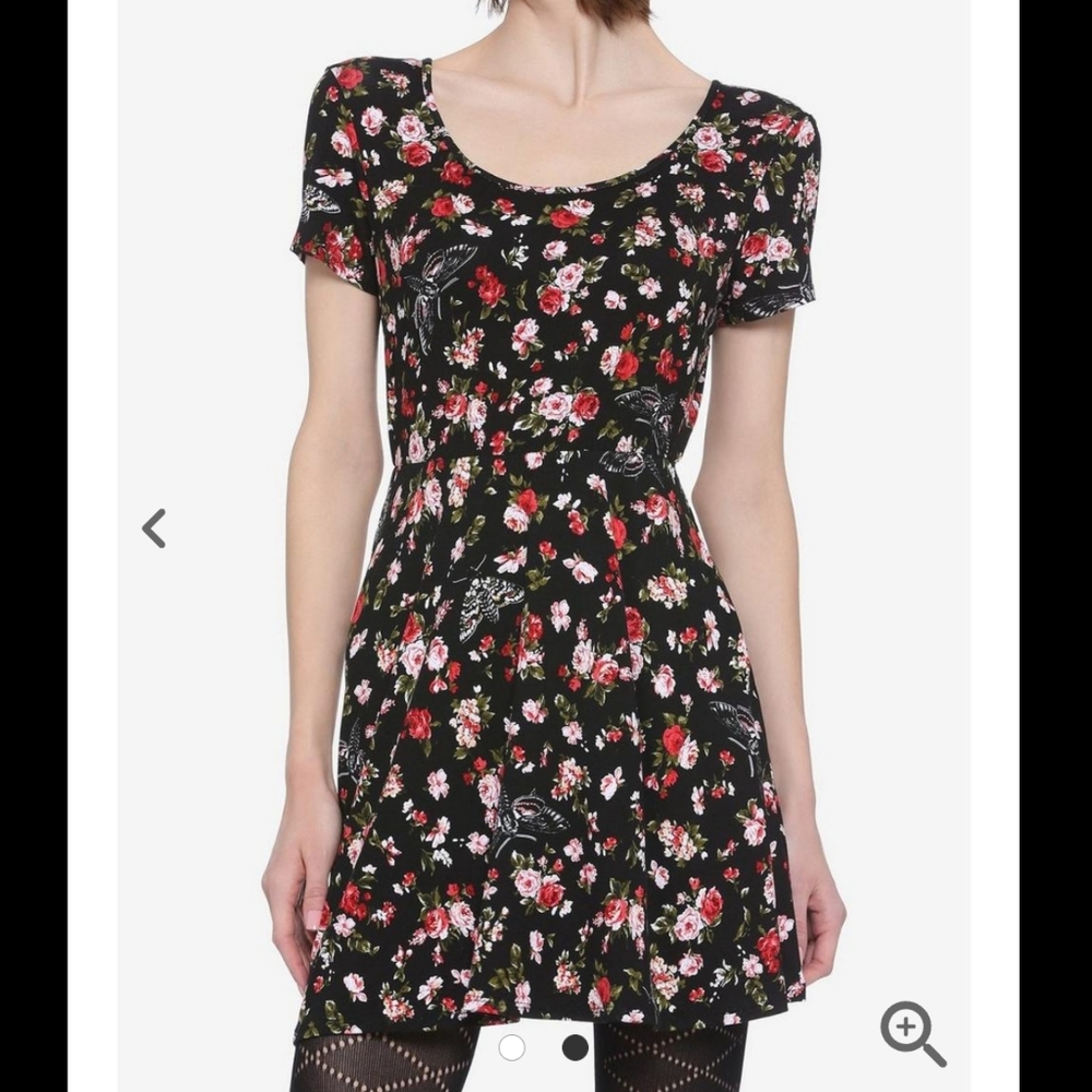 Floral death moth goth summer dress